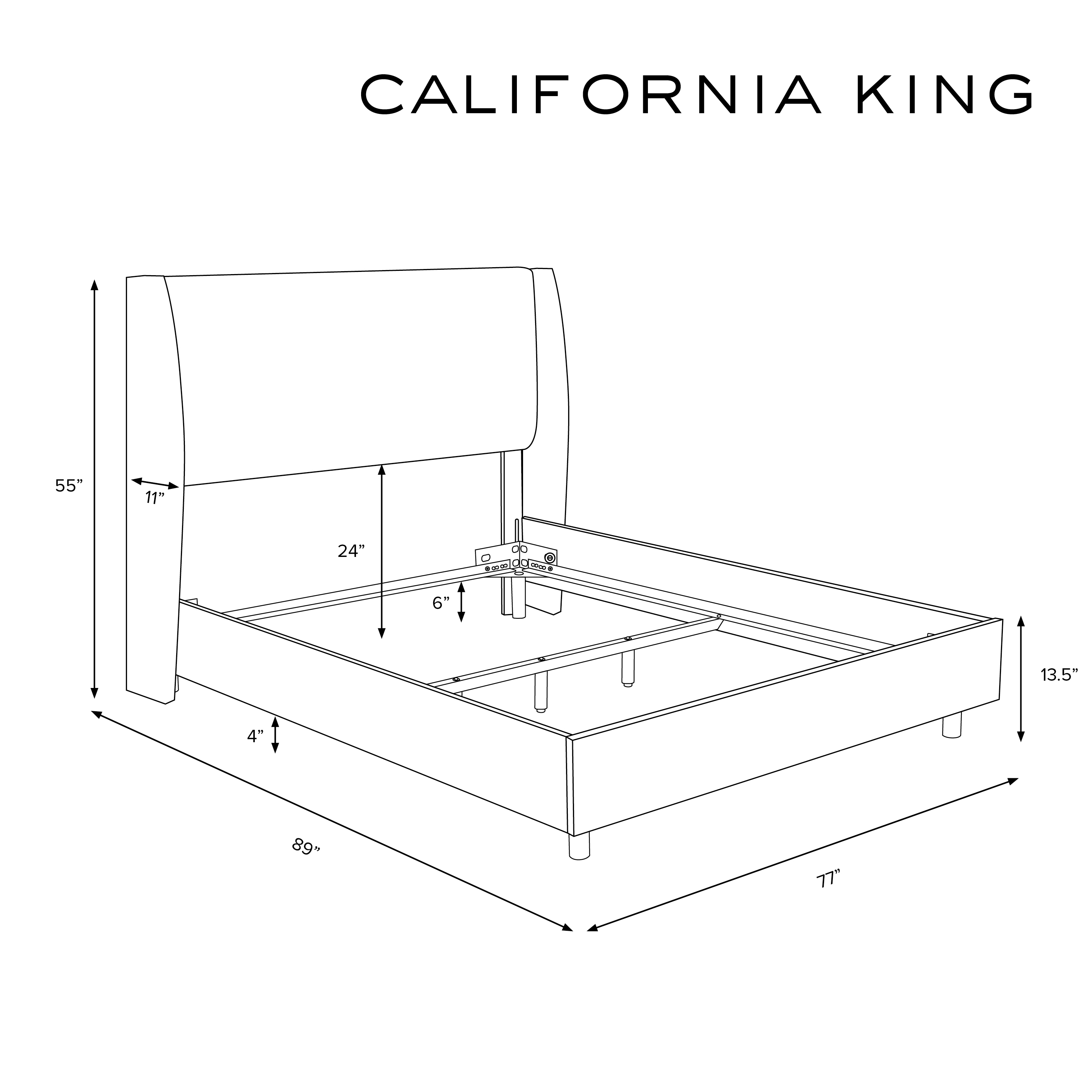 Bannock Wingback Bed, California King, Linen - Image 6
