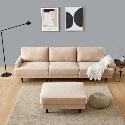 105" L-Shaped Sectional Sofa With Ottoman - Image 0
