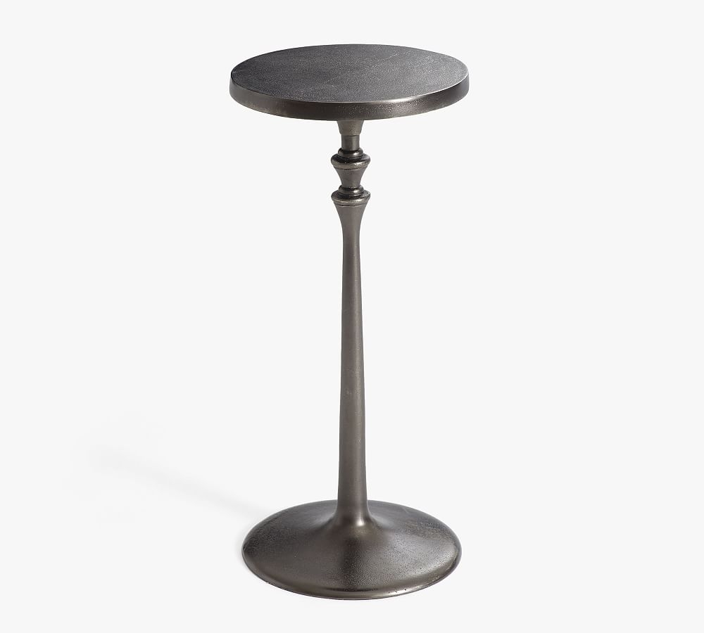 Round 9.5" Metal Cocktail Table, Bronze - Image 0