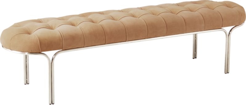 Luxey Tufted Suede Bench - Image 5