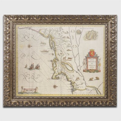 'Map of New Belgium and New England' Framed Graphic Art on Canvas - Image 0
