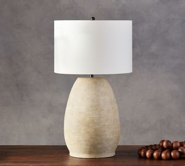 Asher Ceramic Grand Table Lamp Base, Warm Gray - Image 2