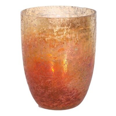 Margaree Orange 8.5" Indoor/Outdoor Glass Table Vase - Image 0