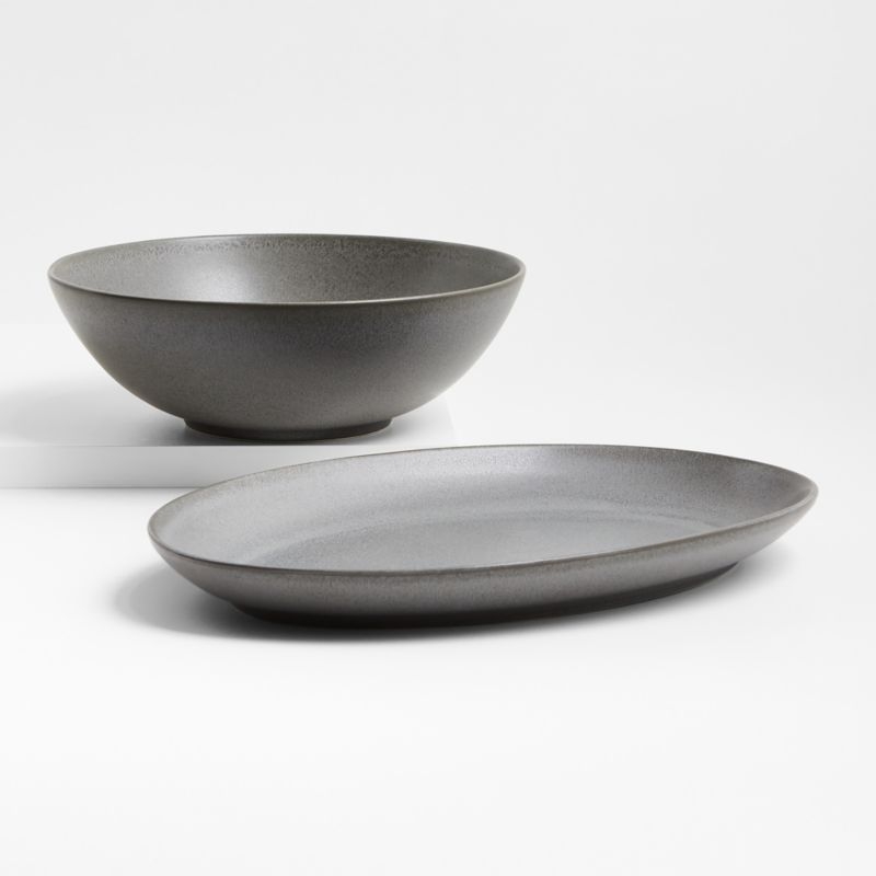 Craft Charcoal Grey Medium Stoneware Serving Bowl - Image 2