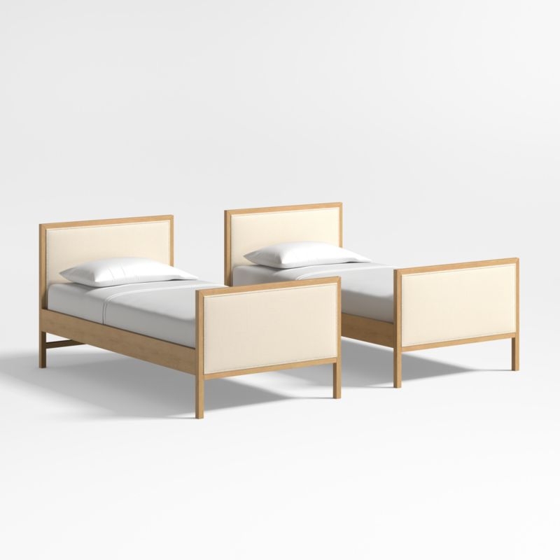 Beau Natural Oak Wood and Upholstered Kids Bunk Bed - Image 4