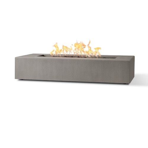 Low Rectangle Propane Fire Pit Table 60, Flint Gray - Image 0