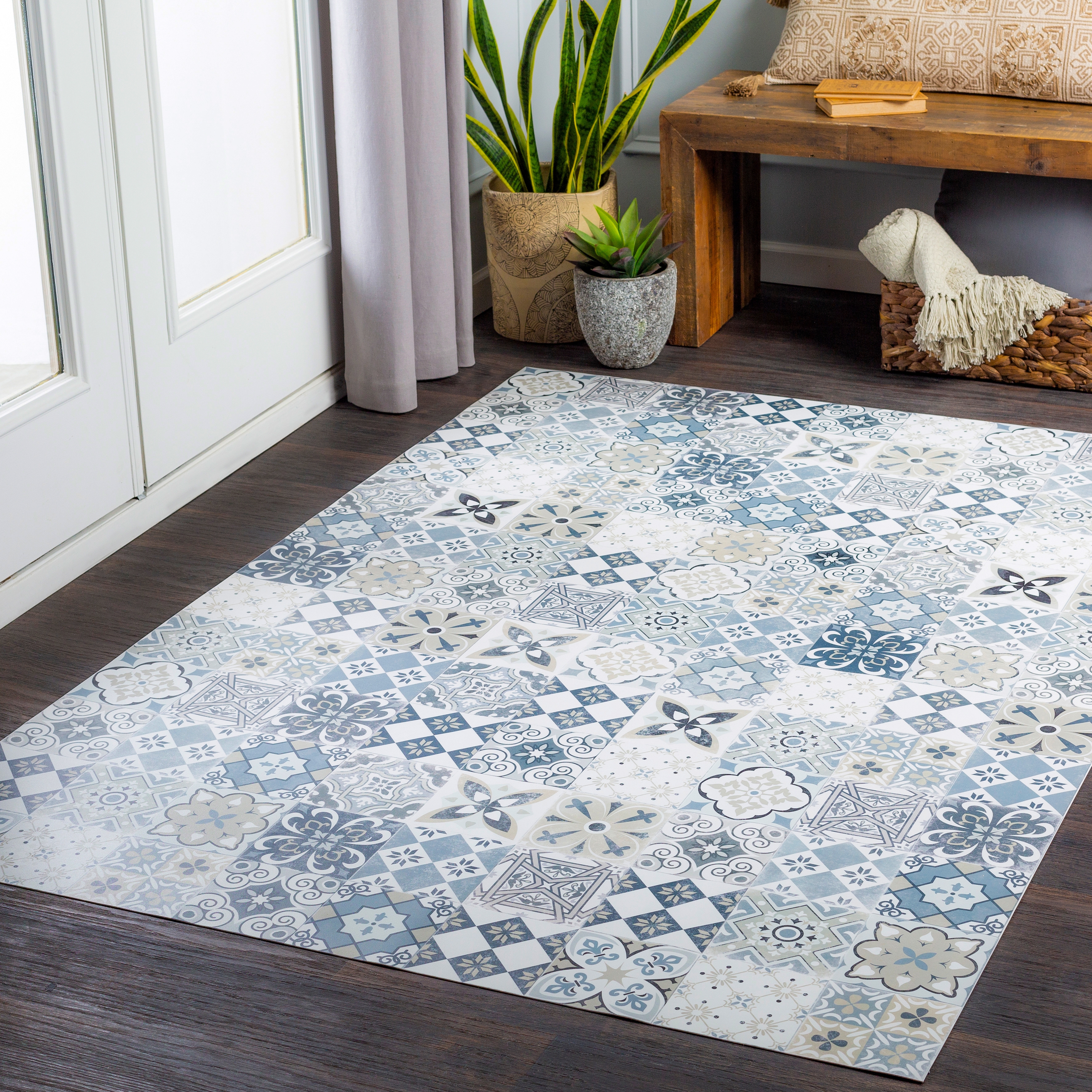Vinilo White Indoor 2' x 3'11" Machine Woven Rug - Image 1