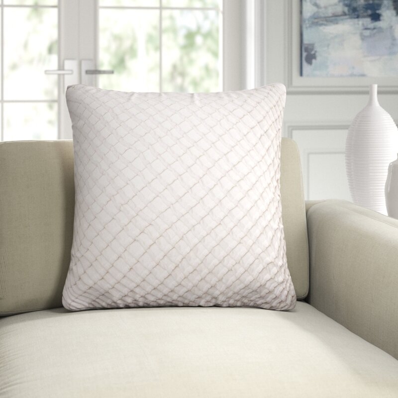 Velvet Throw Pillow Color: White - Image 0