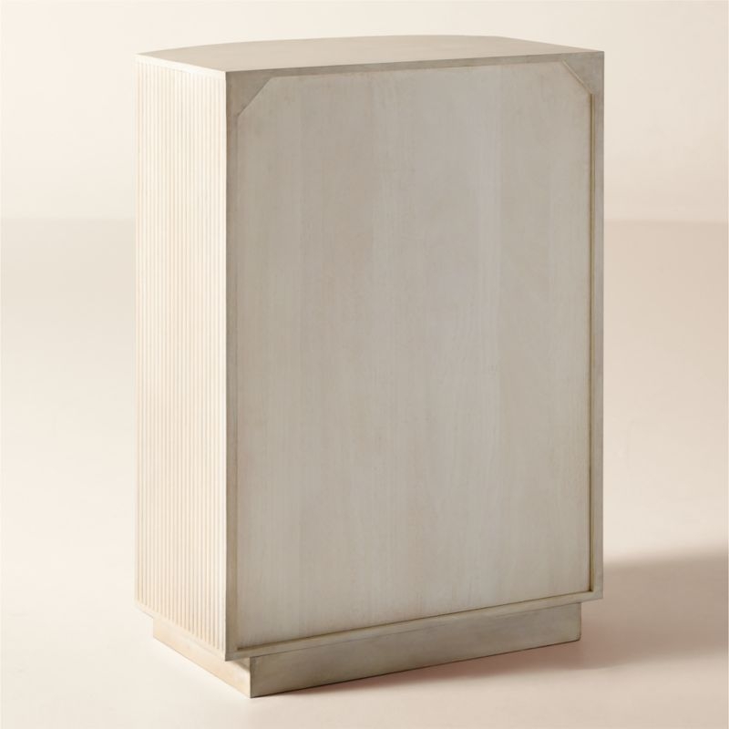 Cameo 33" Fluted Whitewash Wood 4-Drawer Tall Dresser - Image 1