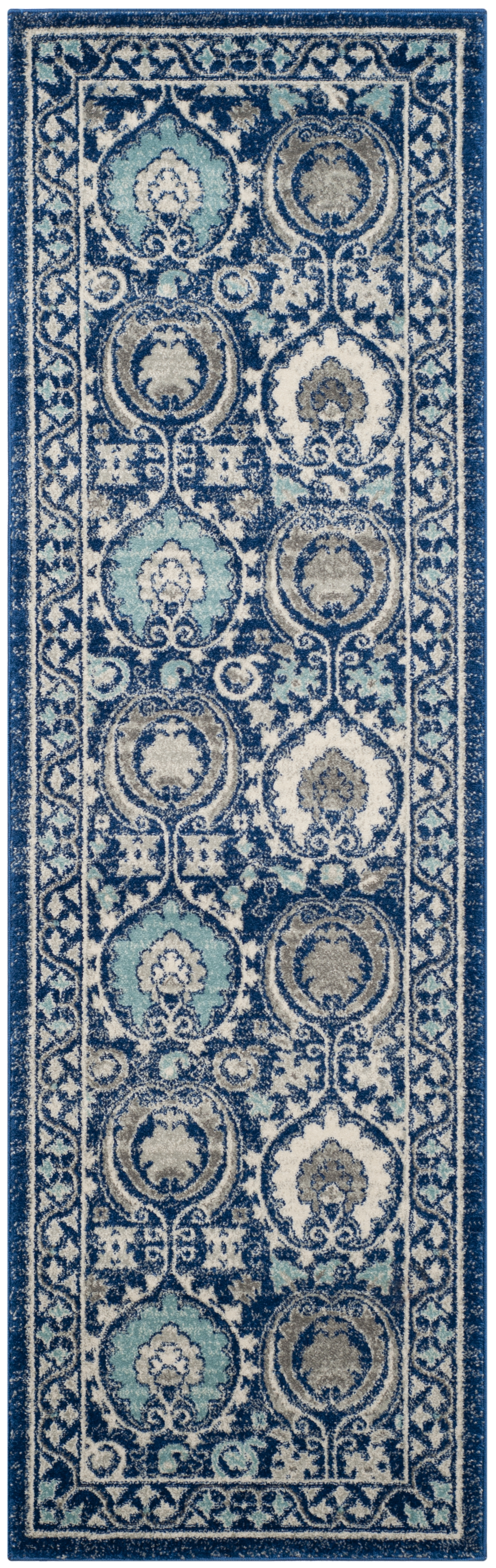 Arlo Home Woven Area Rug, EVK251C, Blue/Ivory,  2' 2" X 11' - Image 0