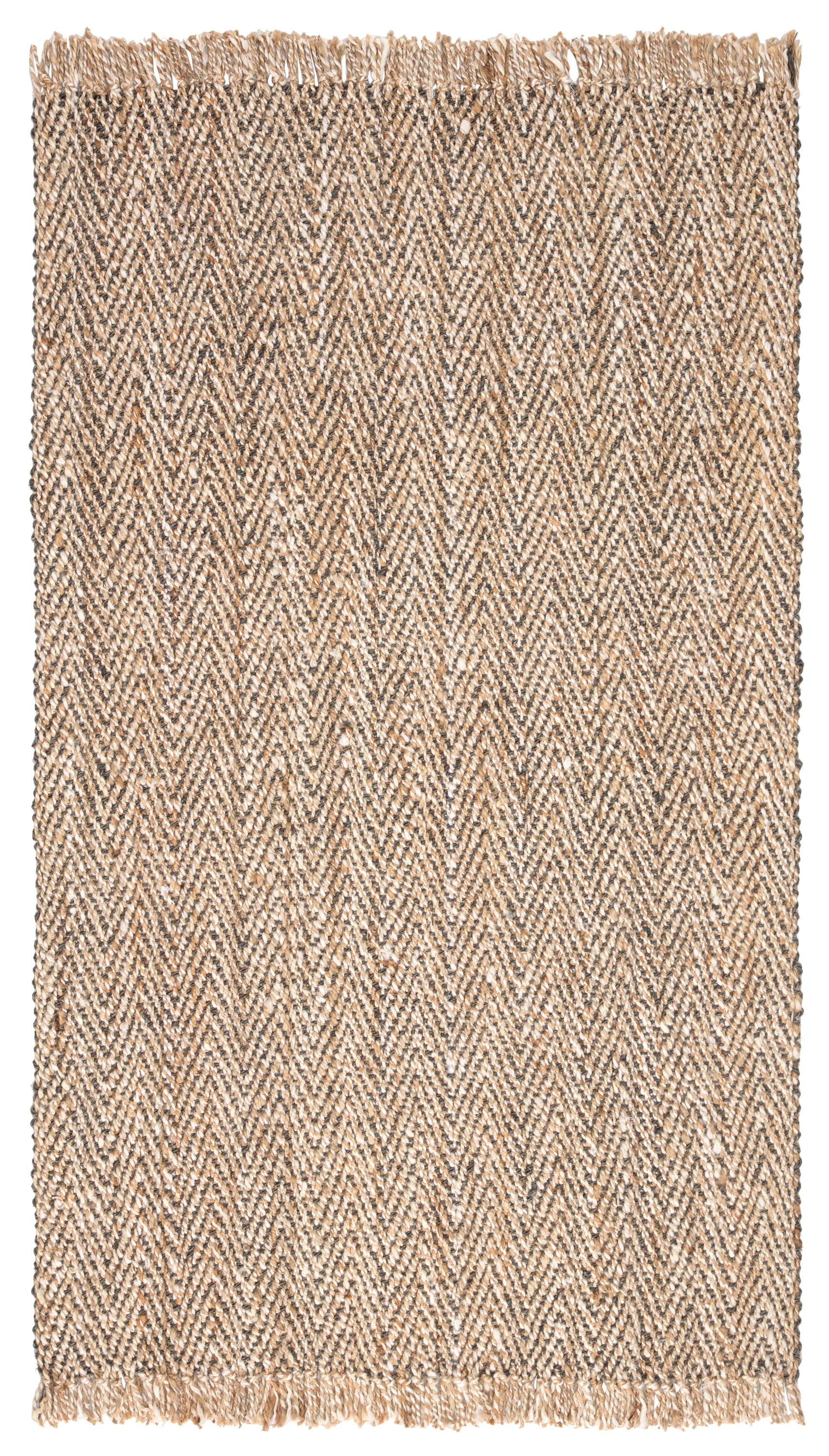 Hoopes Natural Chevron Beige/ Gray Area Rug (9' X 12') - Image 0