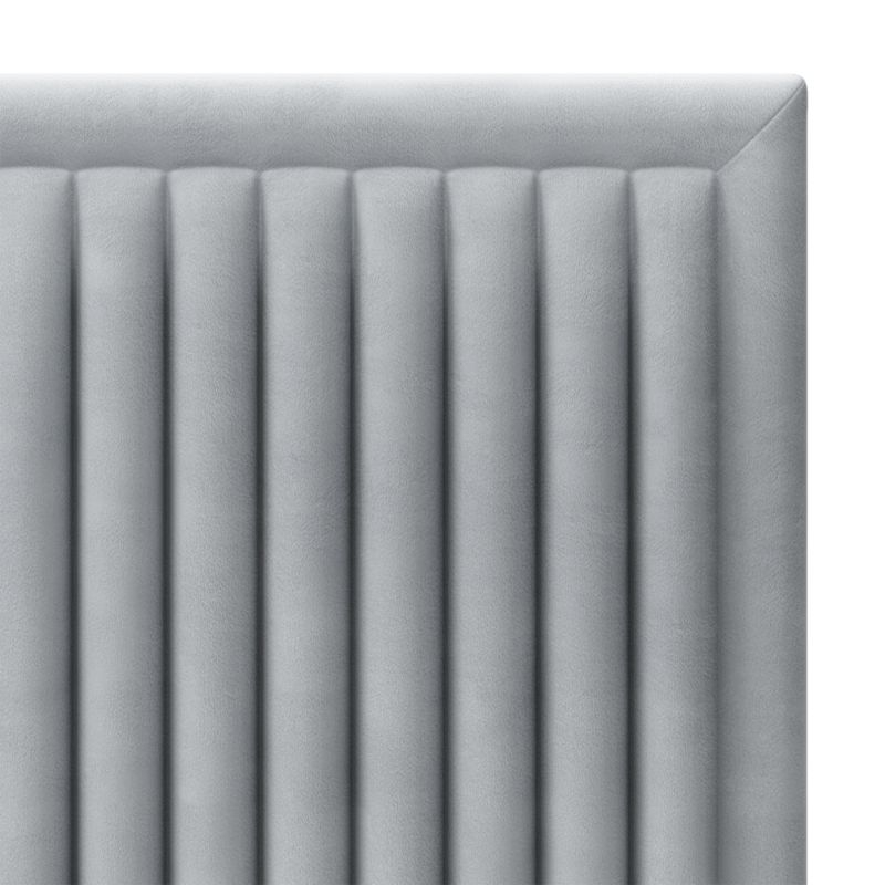 Channel Tufted Headboard Grey Queen - Image 3