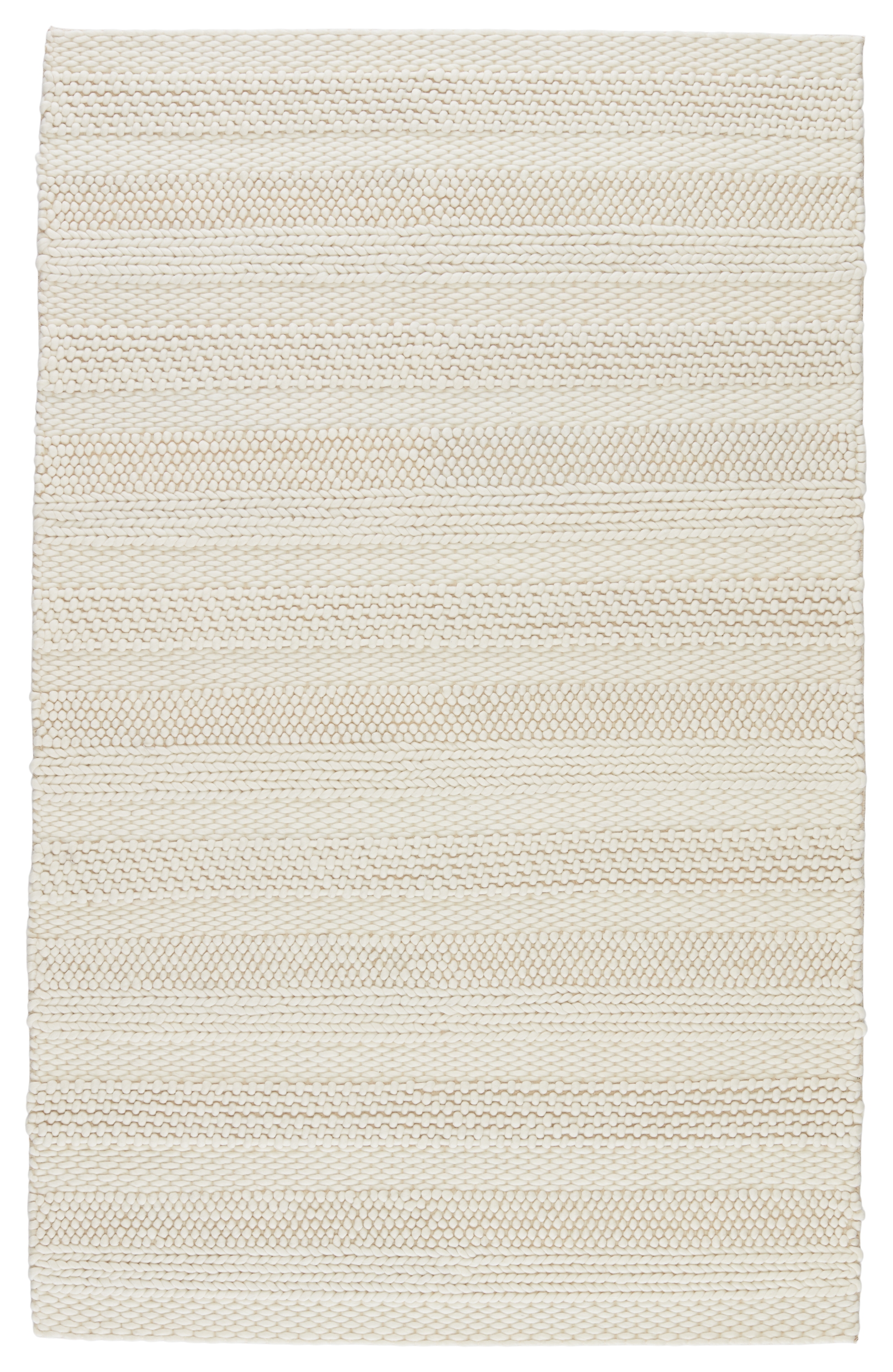 Lagom Handmade Solid Ivory Area Rug (5'X8') - Image 0