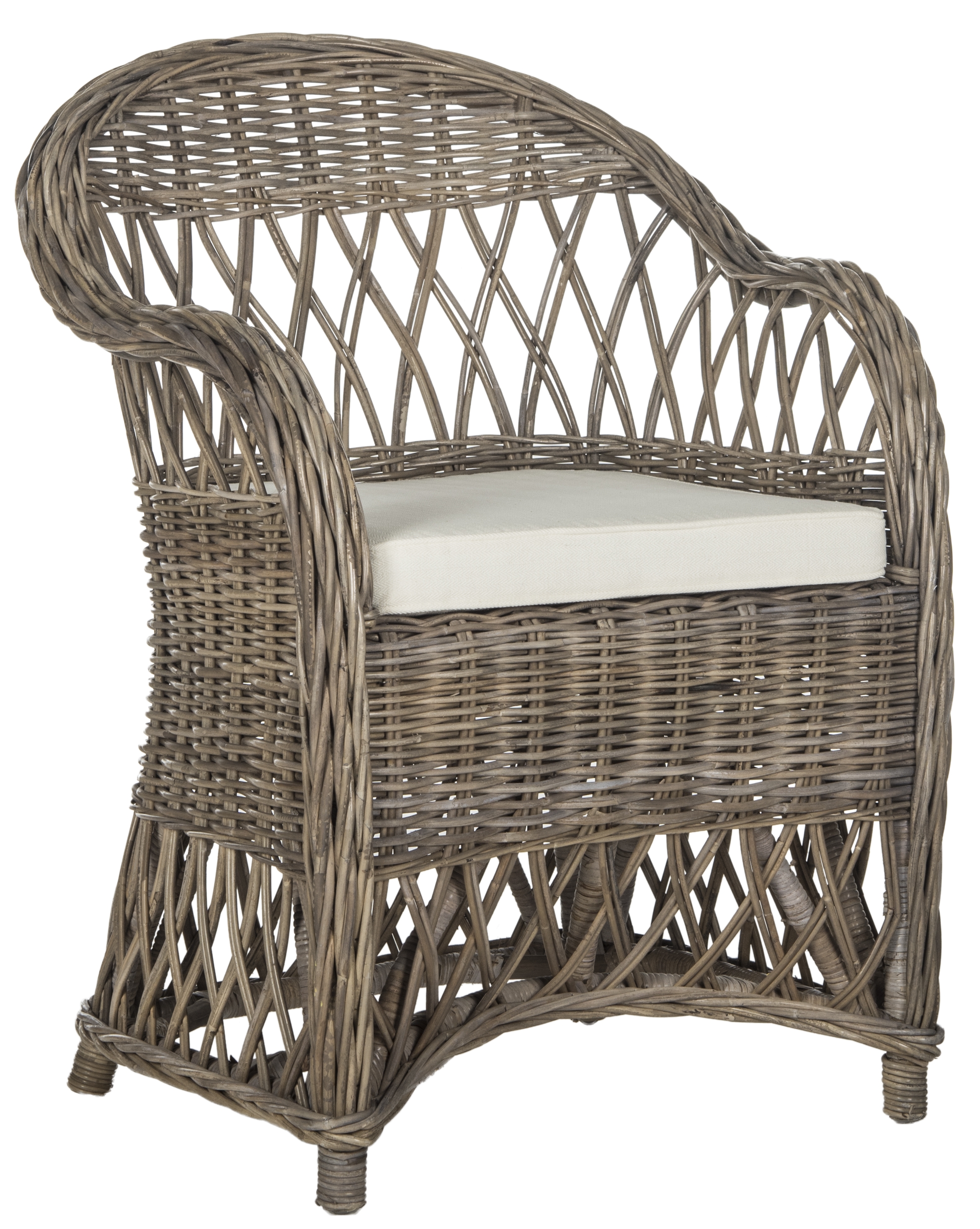 Inez Wicker Club Chair - Natural - Safavieh - Image 2