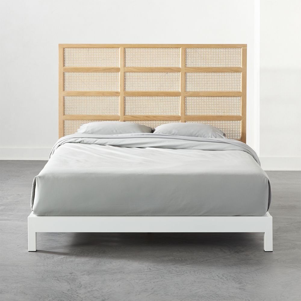 Segment Headboard Queen + White Metal Frame - Image 0