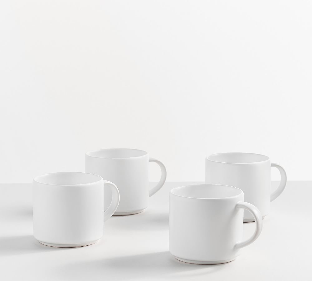Mason Stoneware Mugs, Set of 4 - True White - Image 0