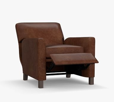 Howard Leather Recliner, Polyester Wrapped Cushions, Statesville Caramel - Image 3