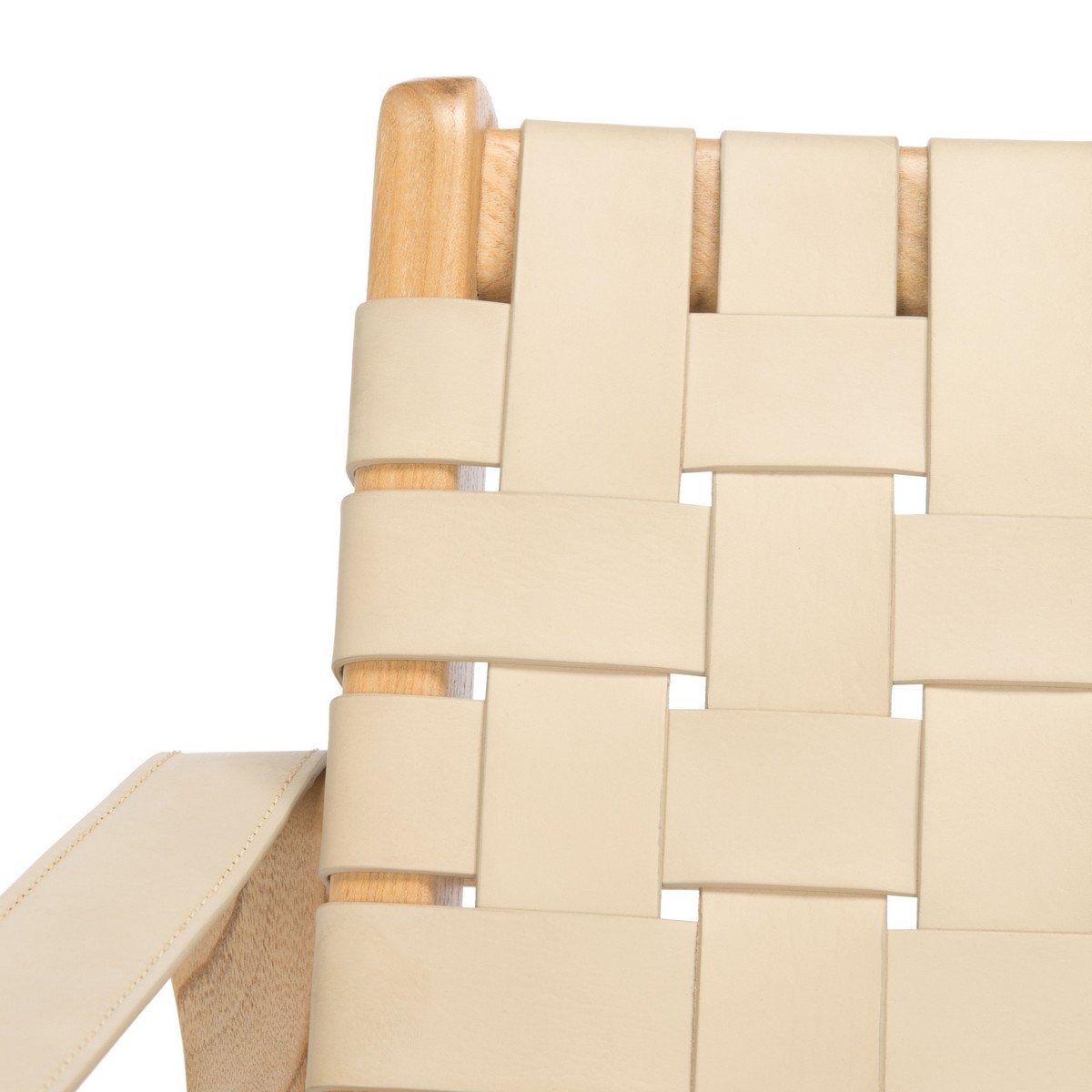 Dilan Leather Safari Chair - White - Image 2