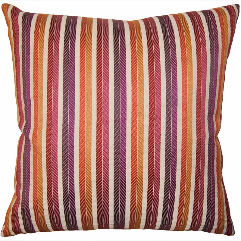Square Feathers Rainbow Stripe Pillow - Image 0