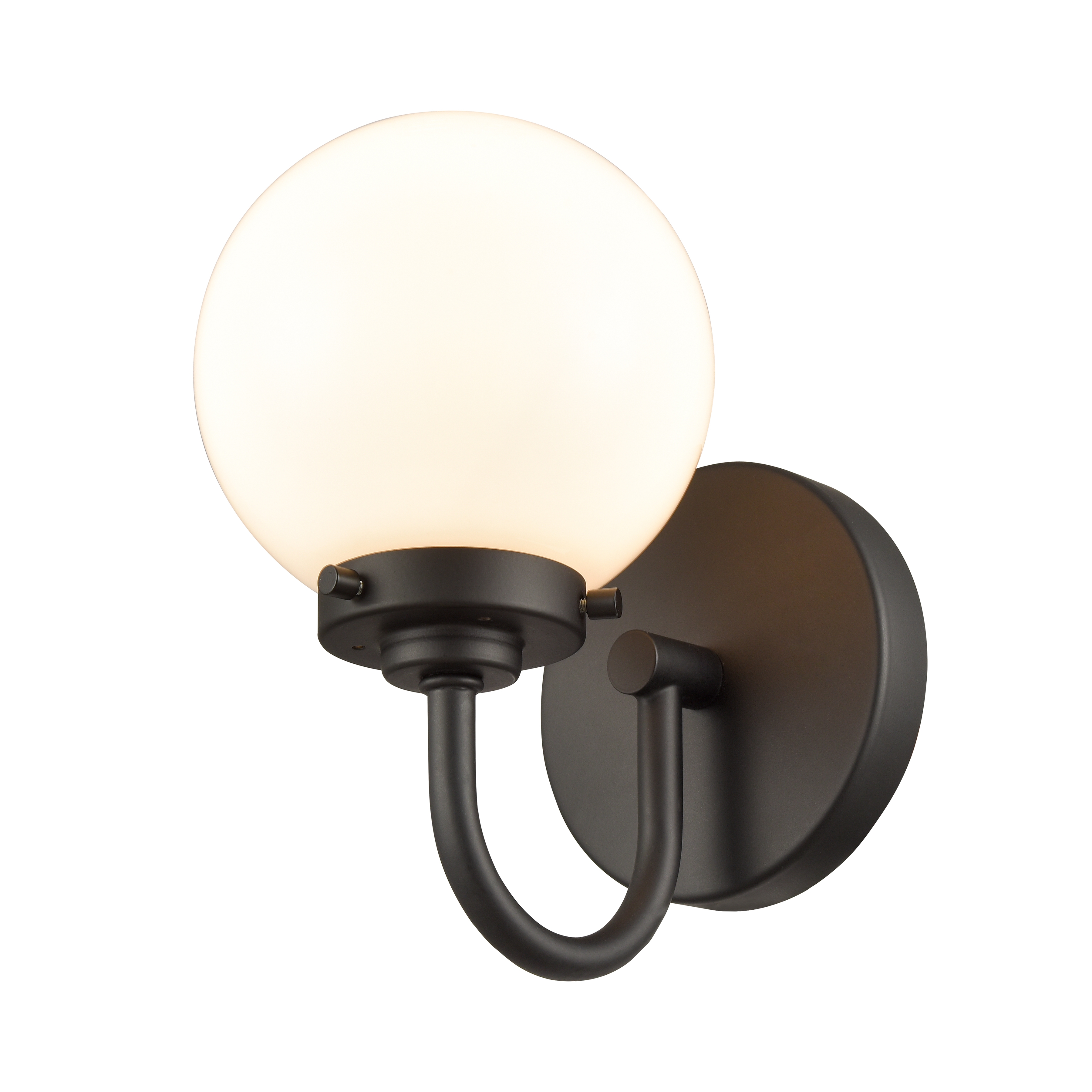 Fairbanks 8.5'' High 1-Light Sconce - Matte Black with Opal - Image 0