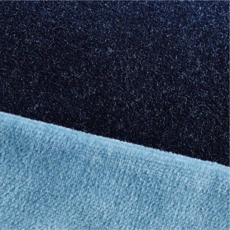 18" Bardo Blue Velvet Pillow with Down-Alternative Insert - Image 3