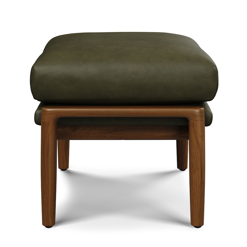 Bavel 25" Leather Ottoman - Charme Green - Image 2