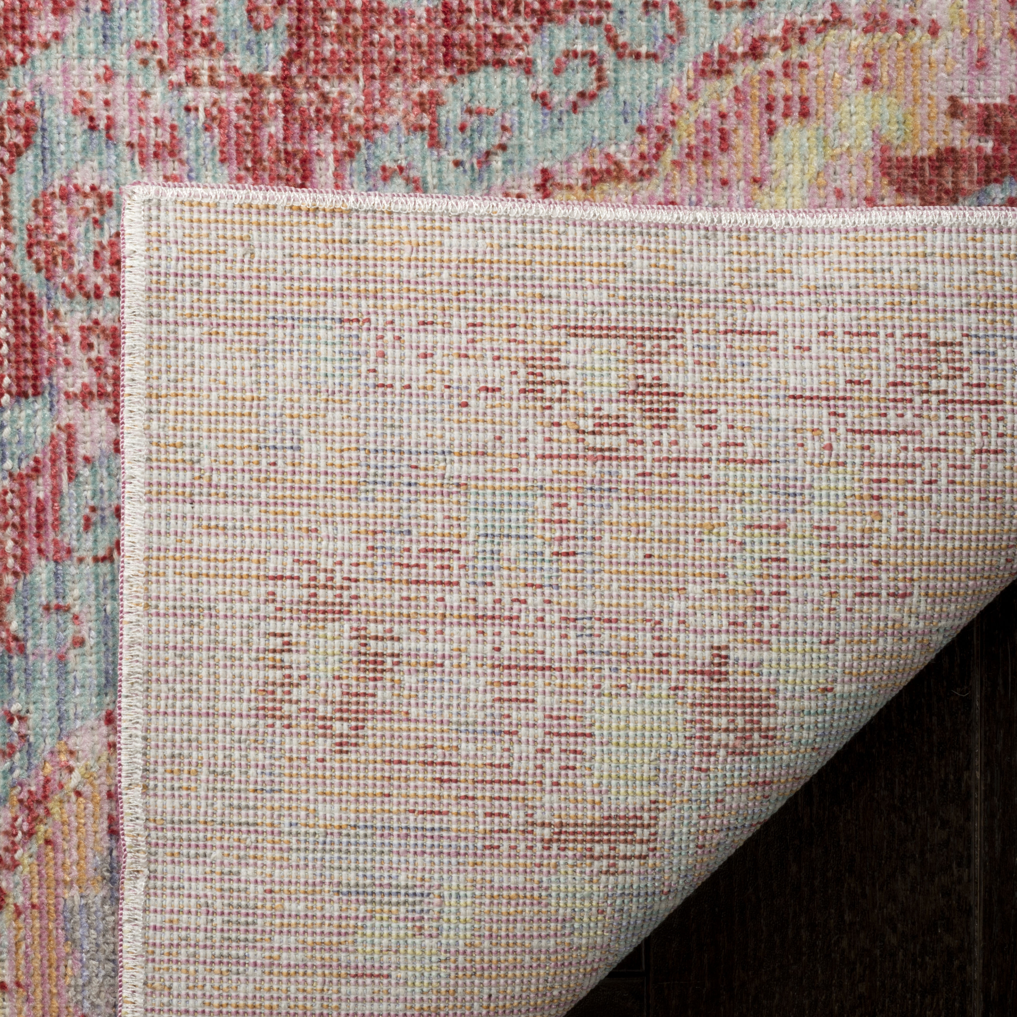 Arlo Home Woven Area Rug, WDS335A, Rose/Seafoam,  3' X 10' - Image 3