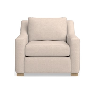 Ghent Slope Arm Club Chair, Down Cushion, LIBECO Belgian Linen, Oatmeal, Natural Leg - Image 0