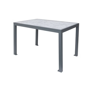 Surf Inlay 32x48 Carrara Top Soft Gray Frame Dining Table - Image 0