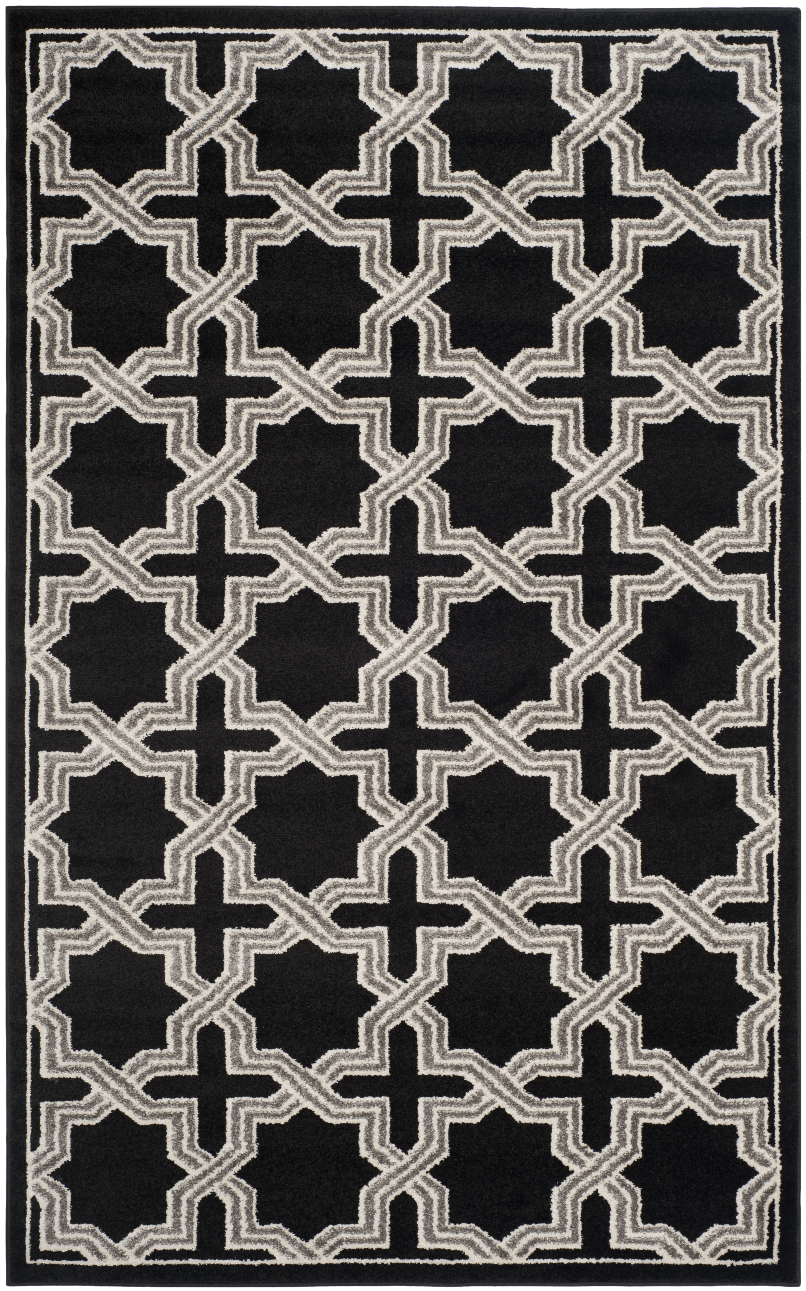 Arlo Home Indoor/Outdoor Woven Area Rug, AMT418L, Anthracite/Grey,  5' X 8' - Image 0