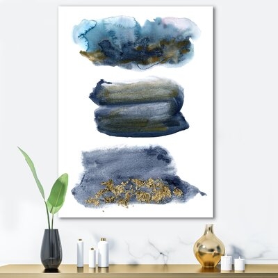 Aquatic Abstracts Clouds With Golden Touches - Modern Canvas Wall Art Print-PT37324 - Image 0