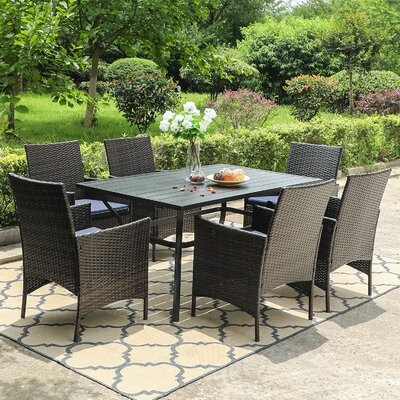 Arnuad 7 Piece Bar Height Dining Set with Cushions - Image 0