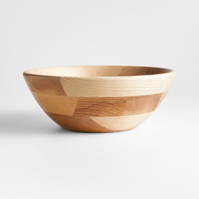 Carson 12" Ash Wood Salad Serving Bowl - Image 0