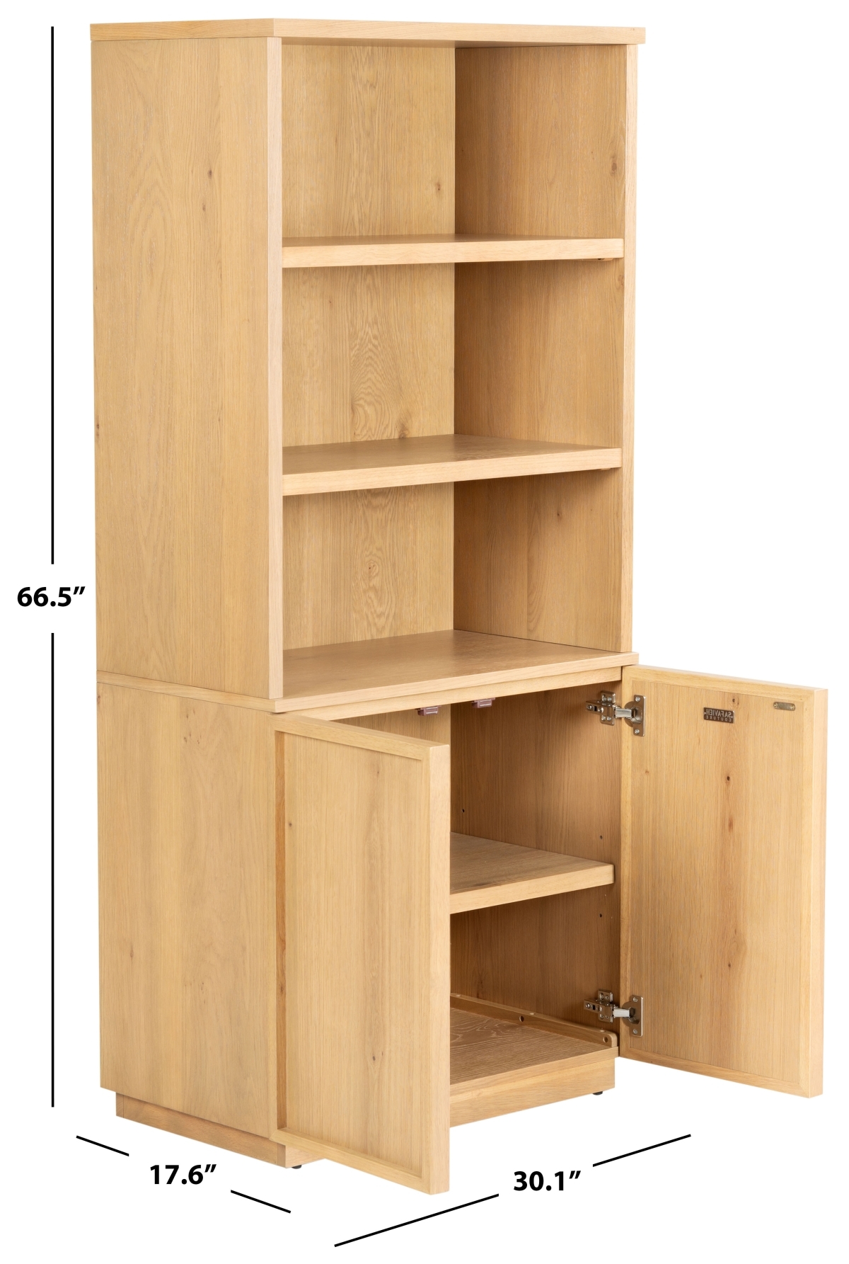 Zeus 4 Shelf Wood Bookcase - Natural - Image 9