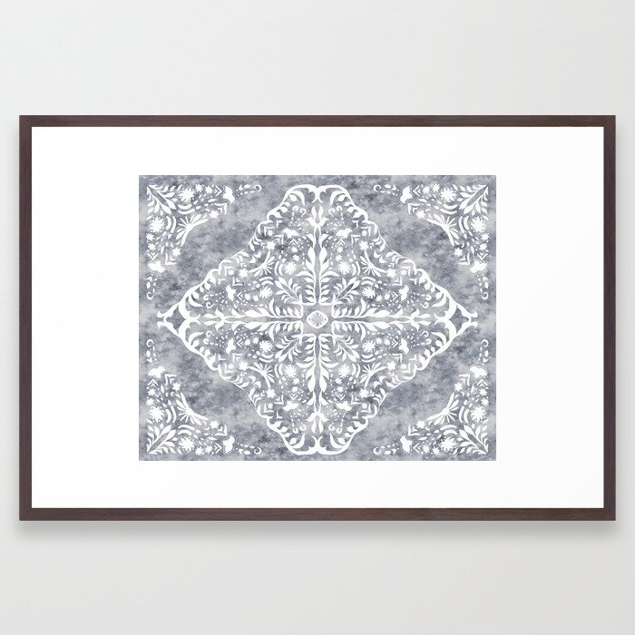 Marble Mandala Framed Art Print by Becky Bailey - Conservation Walnut - LARGE (Gallery)-26x38 - Image 0
