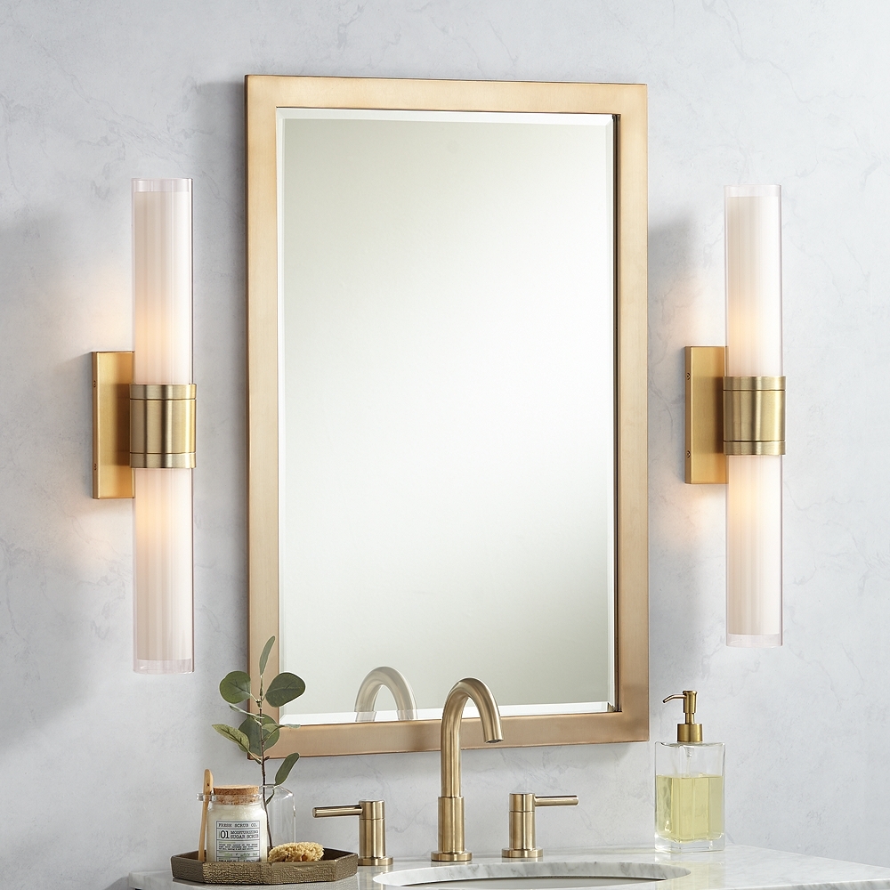 Possini Euro Brianna 23 1/2" High Brass 2-Light Bath Light Set of 2 - Image 0