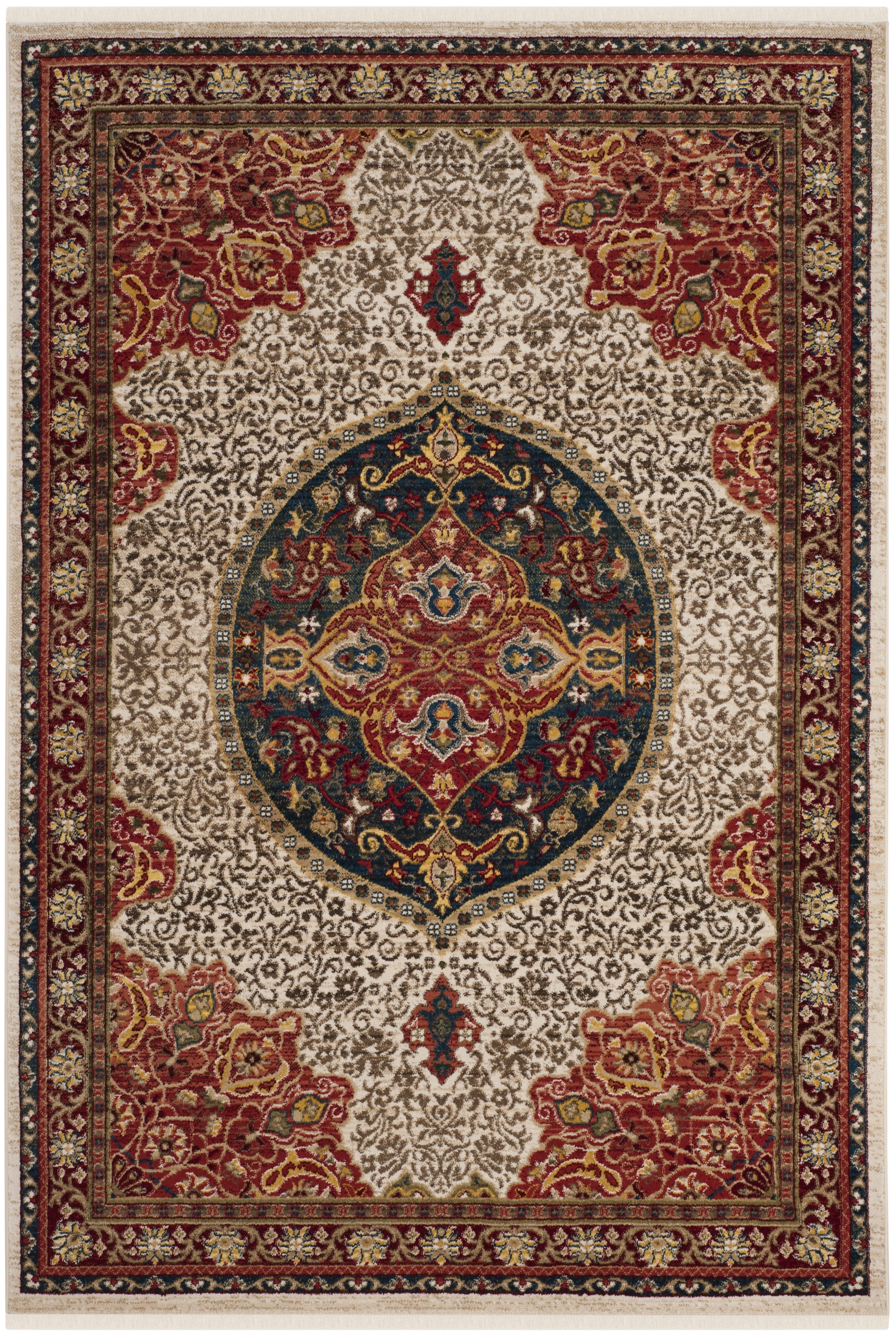 Arlo Home Woven Area Rug, KSN302D, Ivory/Red,  5' 1" X 7' 5" - Image 0