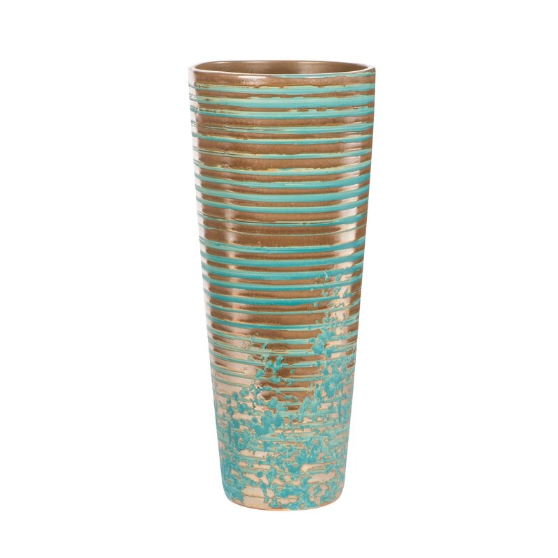 Bradburn Home Gold/Teal Ceramic Table Vase - Image 0
