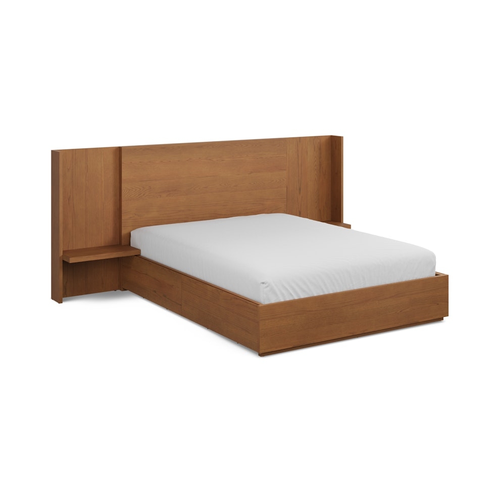 Leif Queen Storage Bed with Nightstands Set - Smoked Oak - Image 0