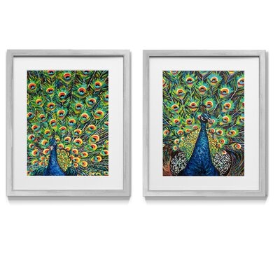 Lavish Peacock I - 2 Piece Picture Frame Graphic Art Print Set on Paper - Image 0