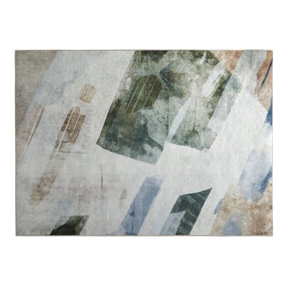 Laxford Abstract Cream/Blue/Beige Area Rug - Image 0