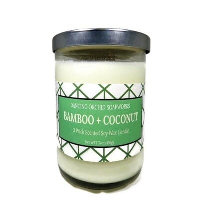 Soy Wax Bamboo and Coconut Scented Jar Candle - Image 0