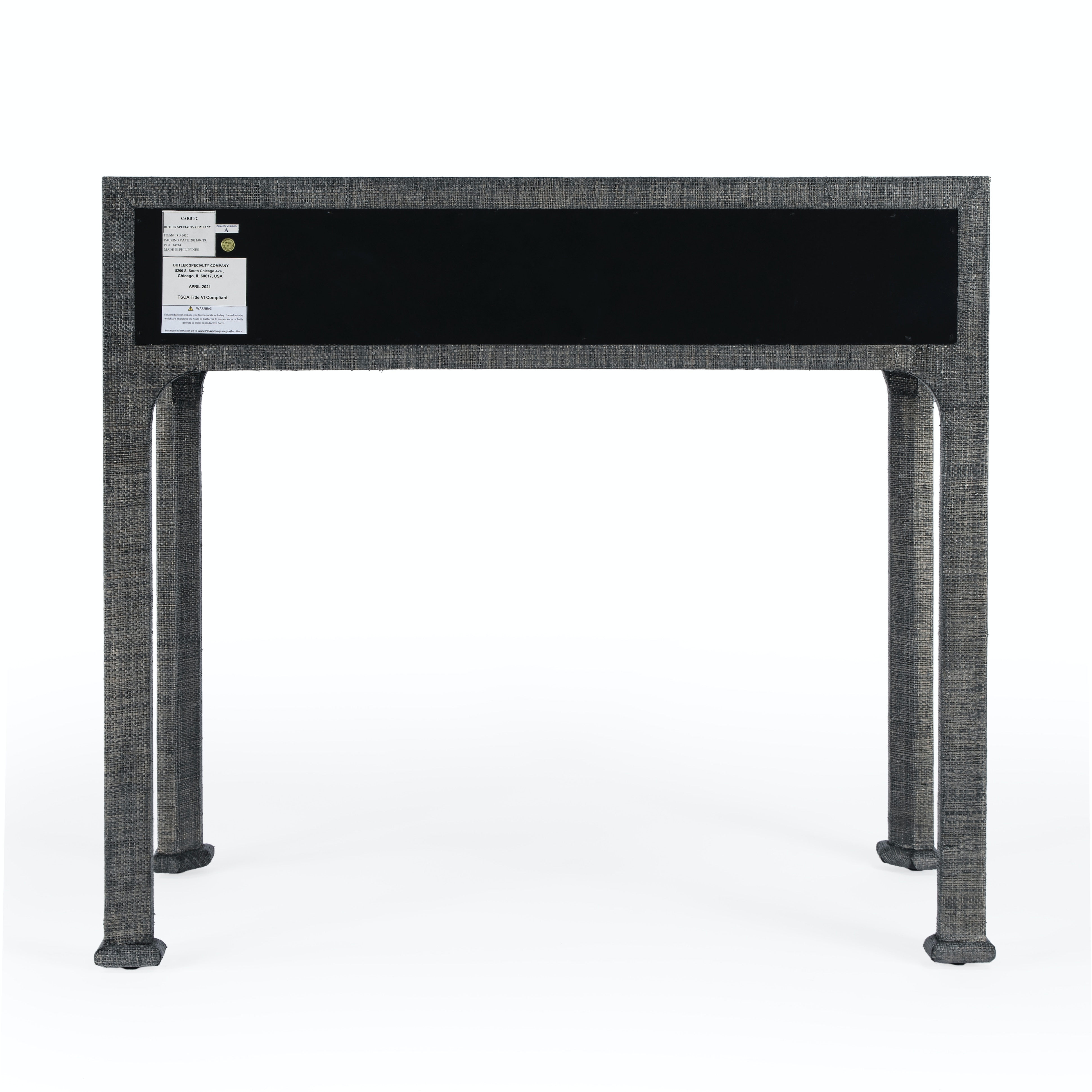 Chatham Charcoal Raffia Console Table - Image 2
