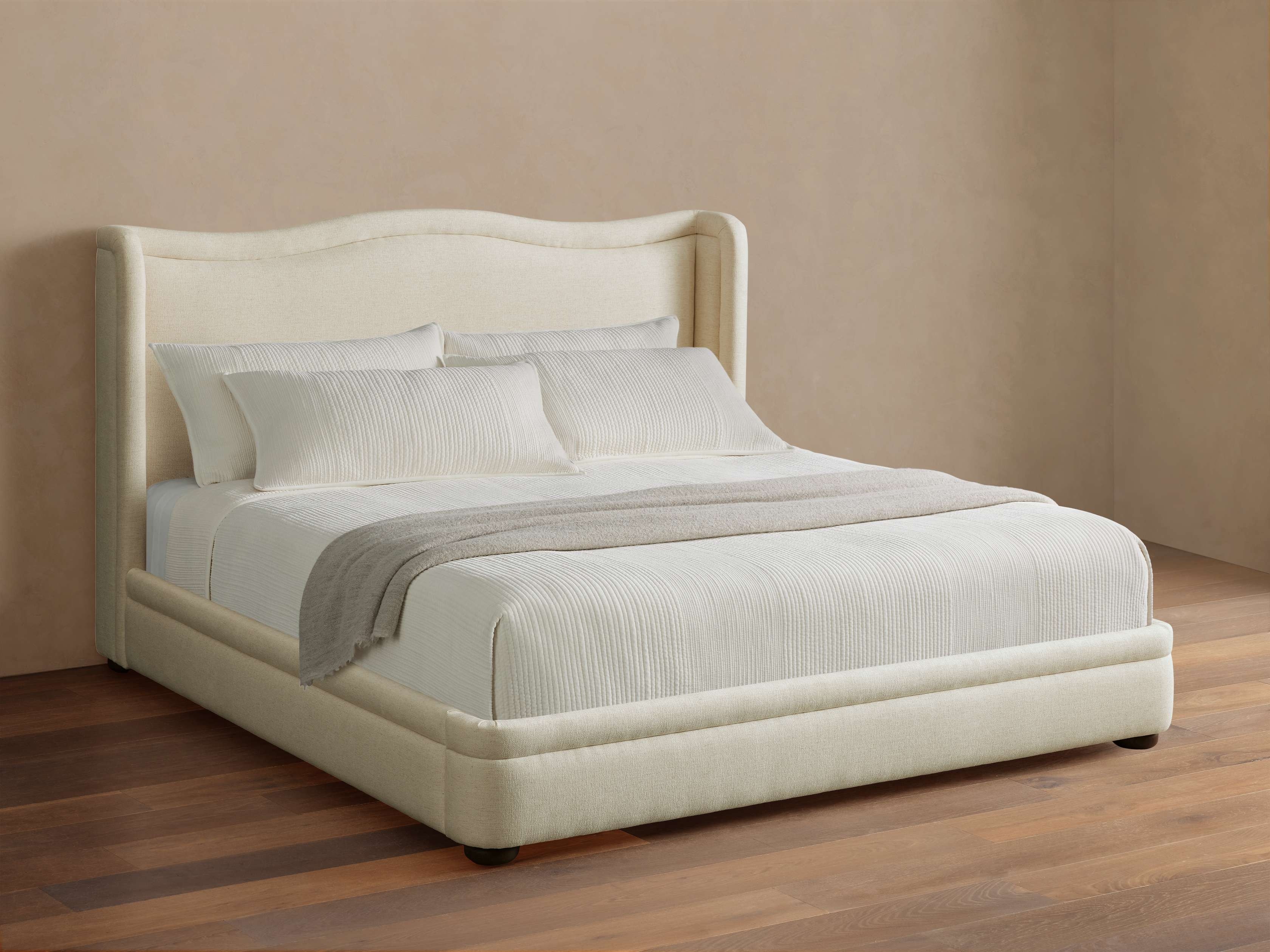Winslet Bed in Upholstered King White  Wiley Snow/52" - Image 0