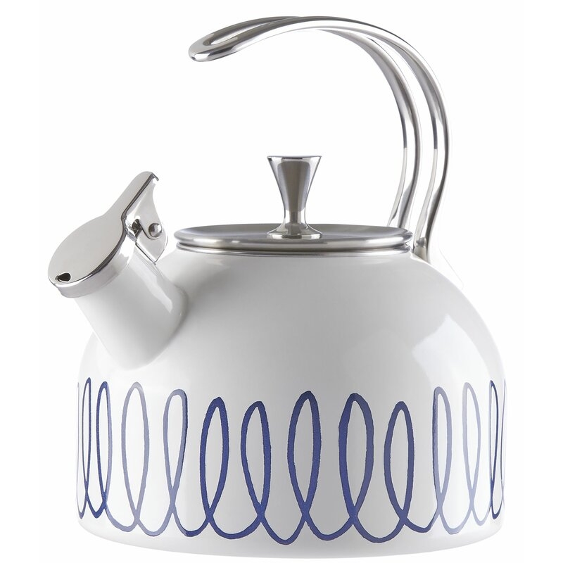 kate spade new york kate spade new york Charlotte Street 2.5 Qt. Stainless Steel Whistling Stovetop Kettle Color: Blue - Image 0