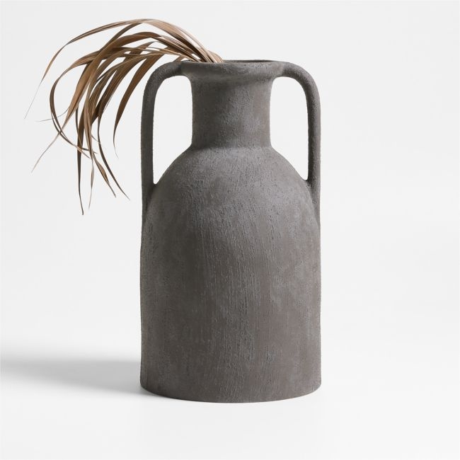 Antiguo Black Terracotta Vase 15" - Image 0