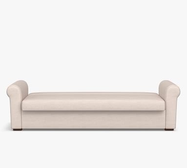 Shasta Roll Arm Upholstered Futon Sleeper With Storage, Polyester Wrapped Cushions, Park Weave Ash - Image 3