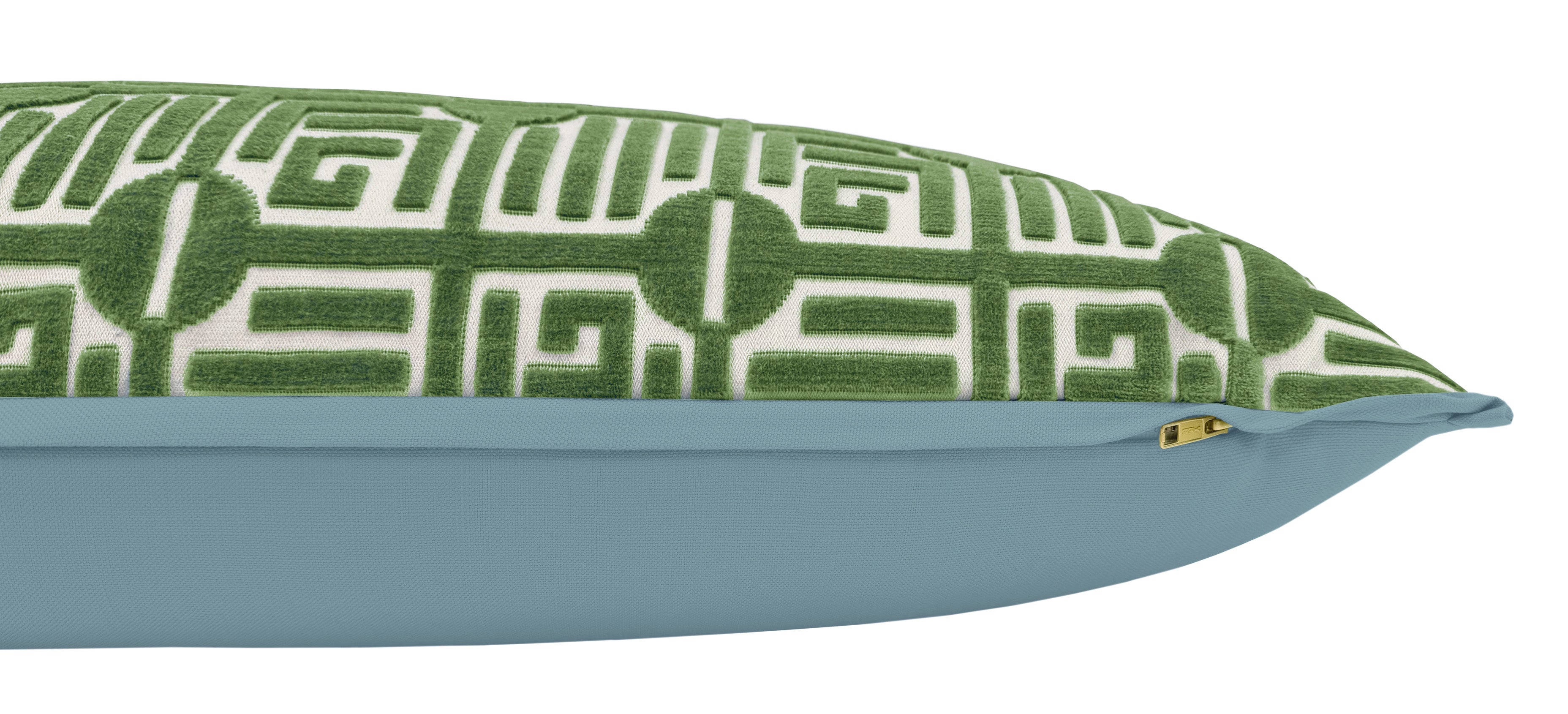 THE XL LUMBAR :: LABYRINTH VELVET // EMERALD | THIBAUT - Sample 4" X 4" / BUTTERFLY FLANGE / Carnation - Image 4