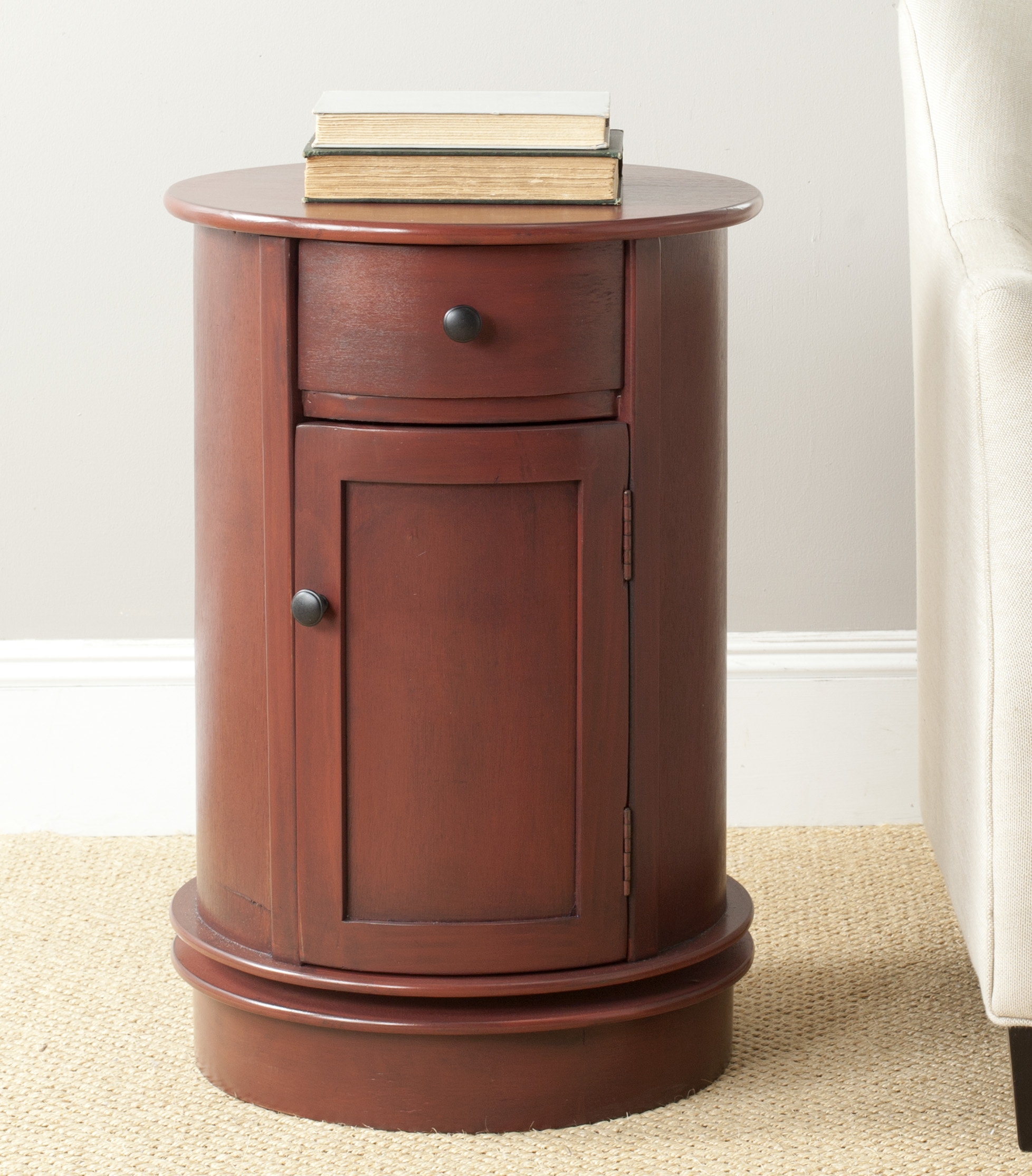 Tabitha Swivel Accent Table - Red - Safavieh - Image 2