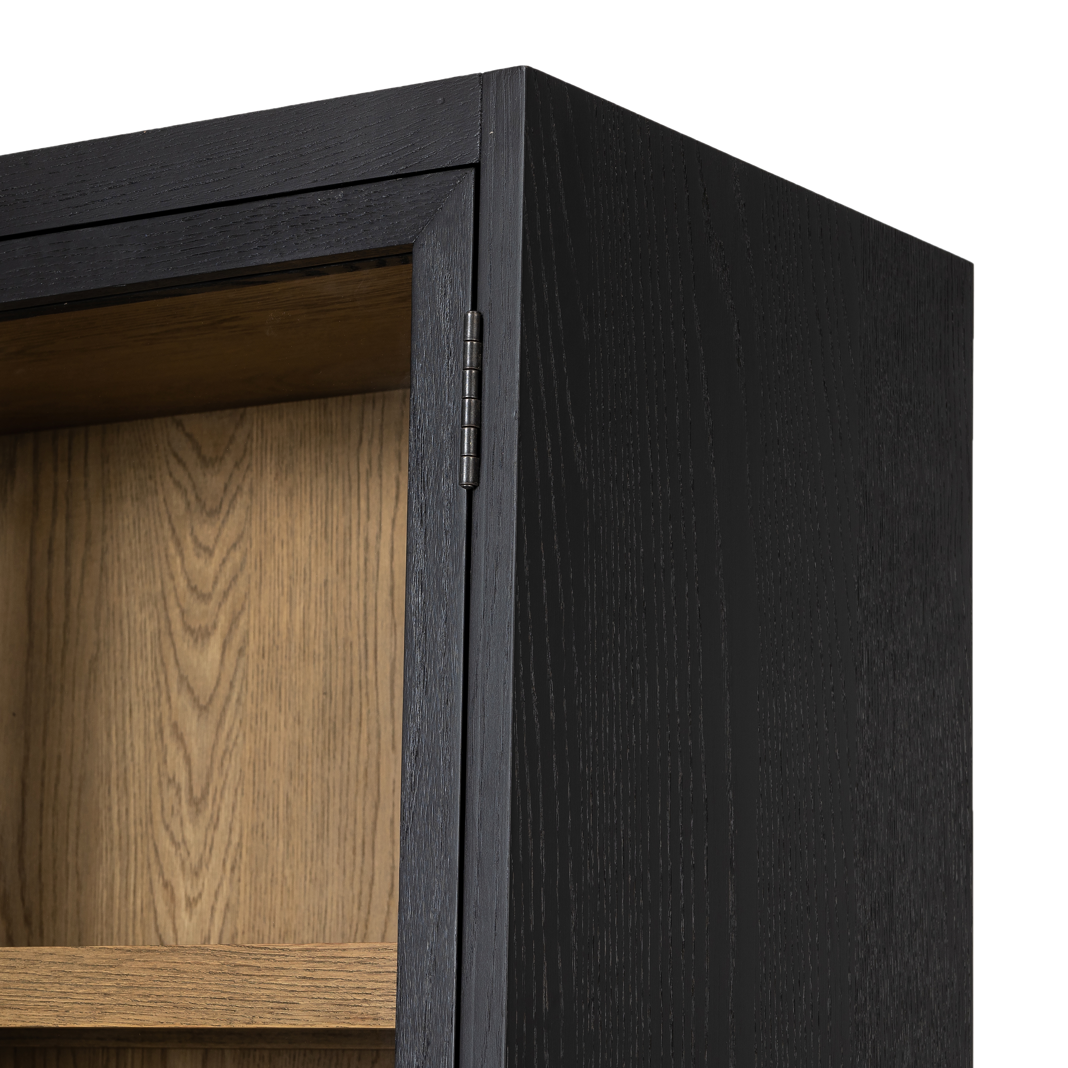 Millie Panel & Glss Door Cabinet-Mtt Blk - Image 3